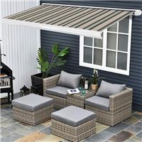 4x3M Full Cassette Electric Awning Sun Shade Canopy Retractable Multi-Stripe