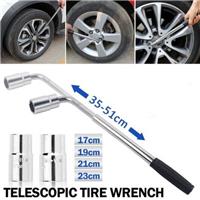 Extendable Wheel Brace Wrench Telescopic 17 19 21 23MM Car Van Socket Tyre Nut