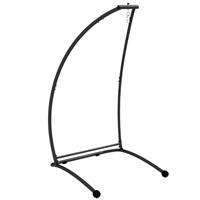 Outsunny Hammock Chair Stand with Metal Frame C Shape Hammock Stand Only, Black