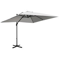 Outsunny 2.7 x 2.7 m Cantilever Parasol Garden Umbrella w/ Cross Base Grey