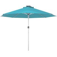 Outsunny Solar Patio Garden Parasol with Lights for Outdoor, Blue