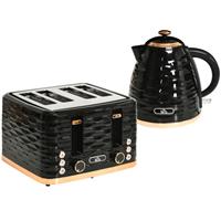 HOMCOM Kettle and Toaster Set 1.7L Rapid Boil Kettle & 4 Slice Toaster GREY