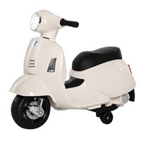 HOMCOM Vespa Licensed Kids Ride On Motorcycle, 6V Battery Powered, White