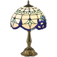 HOMCOM Stained Glass Table Lamp, Handmade Antique Bedside Lamp for Bedroom