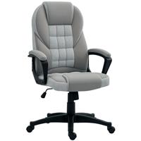 HOMCOM Executive Office Chair High Back Computer Chair with Armrests Grey