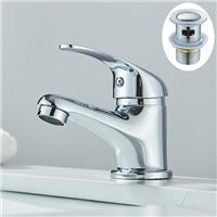 Modern Bathroom Basin Sink MixerTap Chrome Brass Cloakroom Faucet & Waste