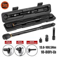 1/4" 1/2" 3/8" Square Drive Torque Wrench Ratchet 13.6-108.5Nm 10-80Ft-Lb 3 in 1
