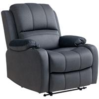 HOMCOM Recliner Armchair for Living Room, Recliner Chair with Cup Holder Black