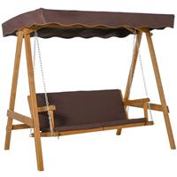 Outsunny 3 Seater Outdoor Garden Swing Chair W/ Canopy Removable Cushion Patio