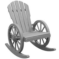 Outsunny Adirondack Rocking Chair Porch Poolside Garden Lounging Grey