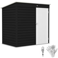 Outsunny 6 x 4ft Metal Garden Shed with Lockable Door and Gloves, Dark Grey