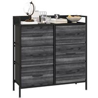 HOMCOM Bedroom Chest of Drawers 6 Drawer Dresser w/ Shelf, Black