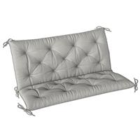 Outsunny 2 Seater Garden Bench Cushion Outdoor Seat Pad with Ties Light Grey