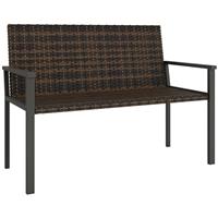 Outsunny Rattan Garden Bench Loveseat with Quick-Drying Padding, Mixed Brown