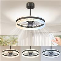 HOMCOM Ceiling Fan Light with 3 Colour, Timer, Reversible, Remote, Black