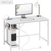HOMCOM 120 x 60 cm Home Office Desk Reversible Study Table for Bedroom White