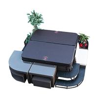 Canadian Spa Bar Table And Stool Set Corner Rattan Durable Brown Outdoor