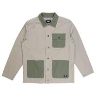 VANS Beige Overcoat Cotton Coat Men UK Size M Green Accents Button-Down