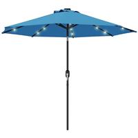 Outsunny Solar Powered Parasol, Blue, Refurbished