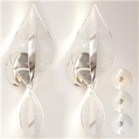 HOMCOM Led Wall Lamp 2 Pack, Modern Indoor Spiral Wall Light, Silver