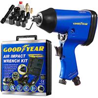 Goodyear 17pc Professional Air Impact Wrench Gun Kit 1/2" Drive + Sockets + Case