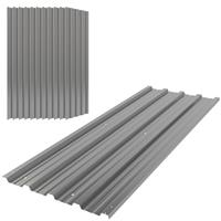 Outsunny Pack of 12 Metal Roofing Sheets for Greenhouse, Light Grey