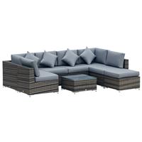 Outsunny 8pc Rattan Outdoor Patio Set, Grey, Refurbished