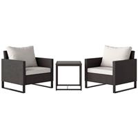 Outsunny 3PCS Bistro Set with Table and Chairs, Refurbished