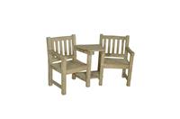 Forest 6 x 2ft Love Seat Harvington Wood Garden Bench Table 2 Seat Free Delivery