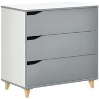 HOMCOM Chest of Drawers, 3 Drawer Unit Storage Organiser for Bedroom, Grey