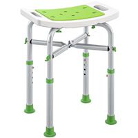 HOMCOM Adjustable Shower Stool with Foot Pads for Elderly Disabled Green
