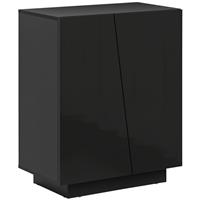 HOMCOM High Gloss Storage Cabinet for Bedroom/Living Room, Black , Refurbished