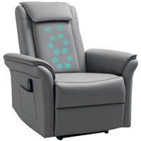 HOMCOM Kneading Massage Recliner Chair, Breathable Leather, Armchair , Refurbis