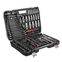 216 PCS Socket Set 1/4 3/8 1/2 Spanner Drive Ratchet Wrench Mechanic Tool Kit