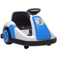 AIYAPLAY Kids Bumper Car with 360-Degree Rotation Spin, Safety Belt, Blue