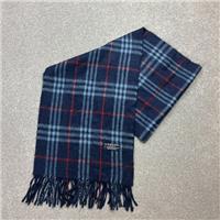 Burberry London Scarf 60x12 Inches Blue Nova Check Cashmere Wool Made England
