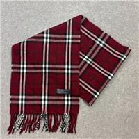 Burberry London Scarf 58x11 Inches Red Nova Check 100% Lambswool Made England