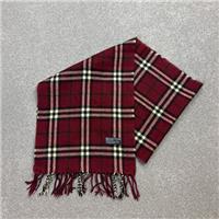 Burberry London Scarf 56x12 Inches Red 100% Lambswool Nova Check England Made