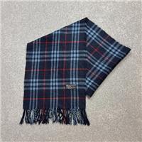 Burberry London Scarf 56x11 Inches Blue Nova Check 100% Lambswool England Made