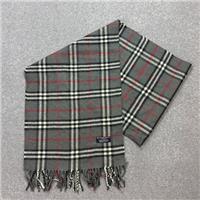 Burberry London Scarf 68x13 Inches Grey Nova Check 100% Lambswool Made England