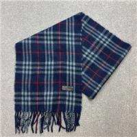 Burberry London Scarf 56x11 Inches Blue 100% Lambswool Nova Check England Made