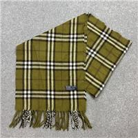 Burberry London Scarf 56x12 Inches Green 100% Lambswool Nova Check England Made