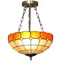 HOMCOM Tiffany Style Ceiling Light, Vintage Chandelier with 3 E27 Sockets
