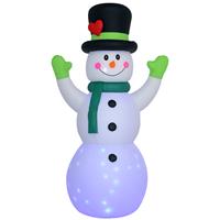 Outsunny 10ft Inflatable Snowman w/ Black Hat, Green Scarf for Garden Yard
