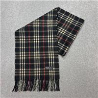 Burberry London Scarf 60x12 Inches Black Nova Check 100% Lambswool Made England