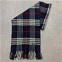 Burberry London Scarf 56x12 Inches Blue Nova Check 100% Cashmere Made England