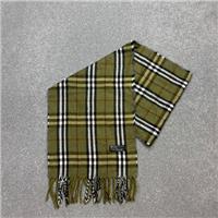 Burberry London Scarf 58x12 Inches Green Nova Check 100% Lambswool Made England