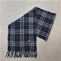 Burberry London Scarf 56x11 Inches Blue 100% Lambswool Nova Check England Made