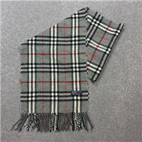 Burberry London Scarf 56x12 Inches Grey Nova Check 100% Lambswool England Made