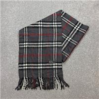 Burberry London Scarf 58x12 Inches Grey 100% Lambswool Made England Nova Check
